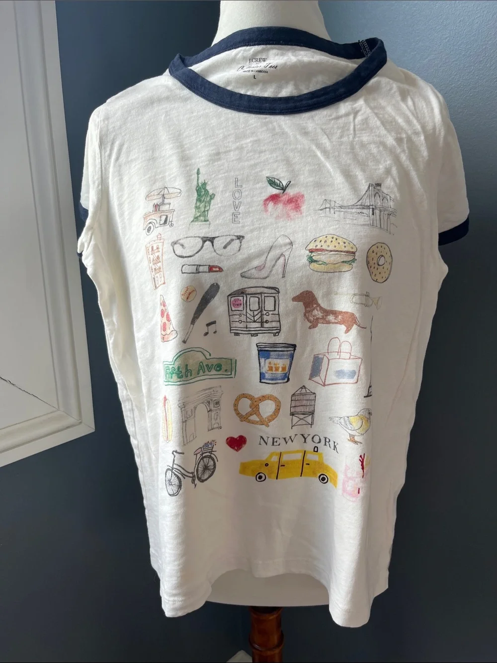 JCrew Collector’s Tee with Navy Trim - New York Icons